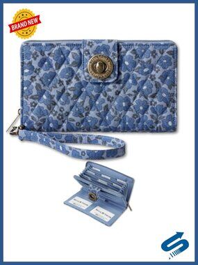 Quilted Cash System Wallet with Envelope Slots, RFID Protection, Detachable